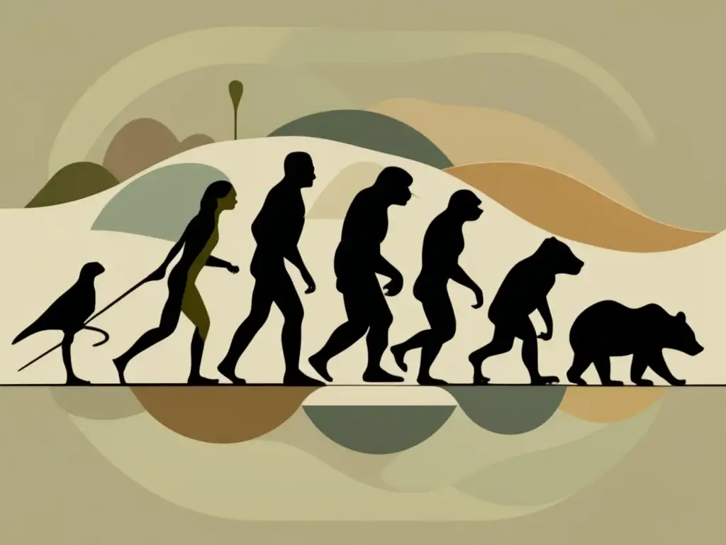 Evolución de seres vivos, formas y colores representan cambios graduales y adaptaciones a lo largo del tiempo