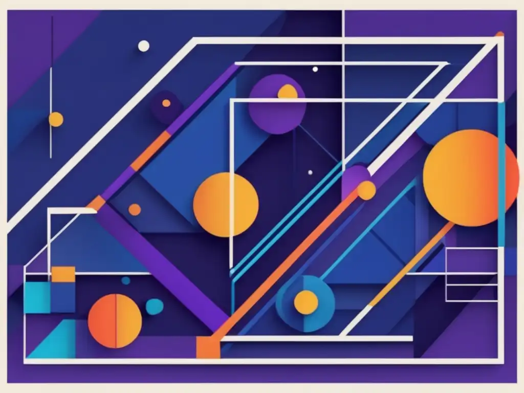 Estructura geométrica científica, colores vibrantes y conexiones, que evocan la plataforma educativa de ciencia y diseño