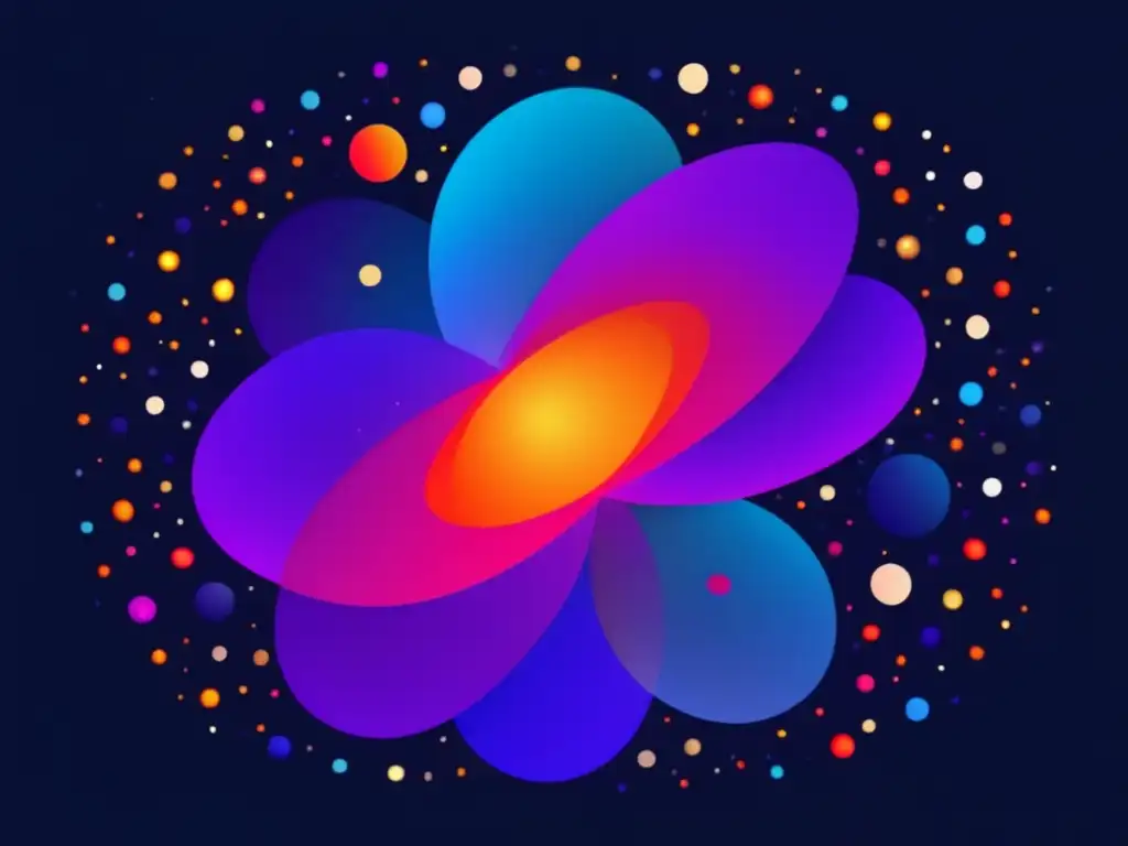 Representación abstracta del cosmos con colores vibrantes, simbolizando la vastedad y dinamismo del universo