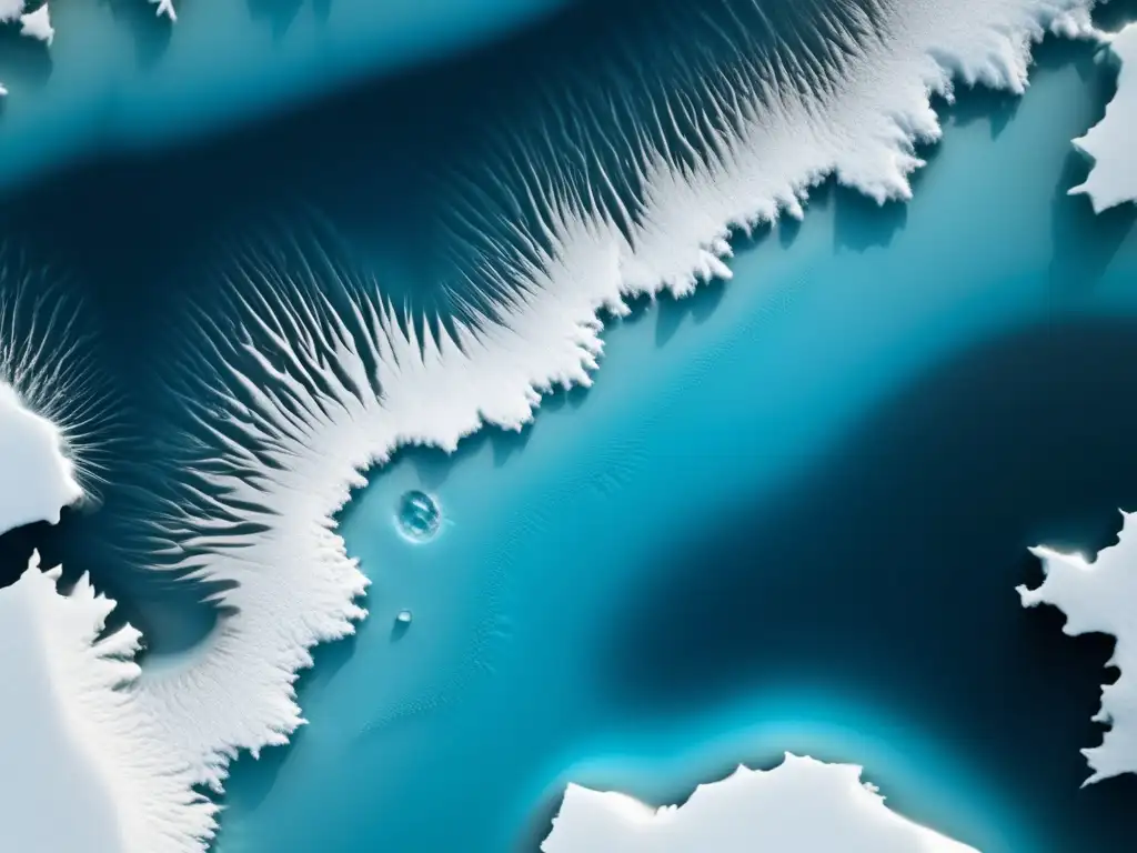 Desafíos científicos del cambio climático en la imagen de la Tierra: hielo polar derretido, texturas y colores representativos