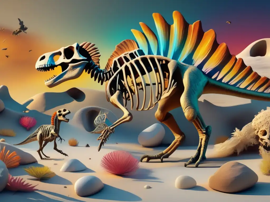 Paleontología: Fósiles e inspiración artística en imagen 8k