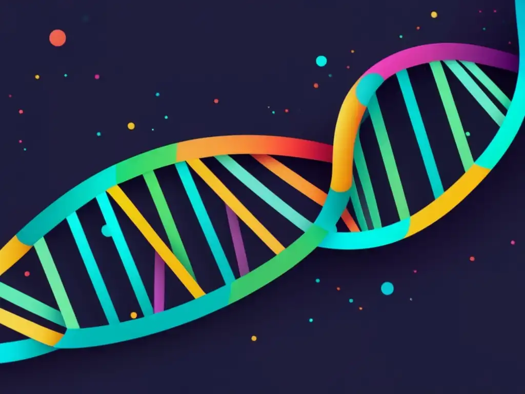 Genética y clonación en la era moderna: doble hélice de ADN vibrante