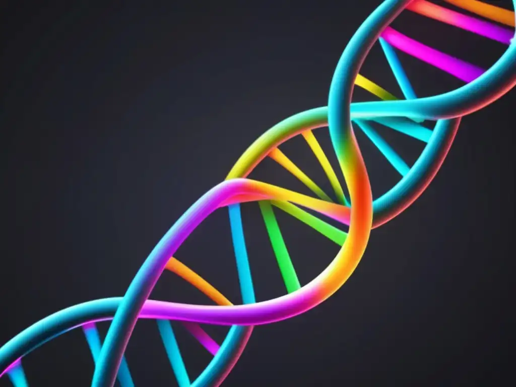 Importancia ingeniería genética: imagen abstracta de bioingeniería y biología sintética con símbolos biohazard neón en fondo negro