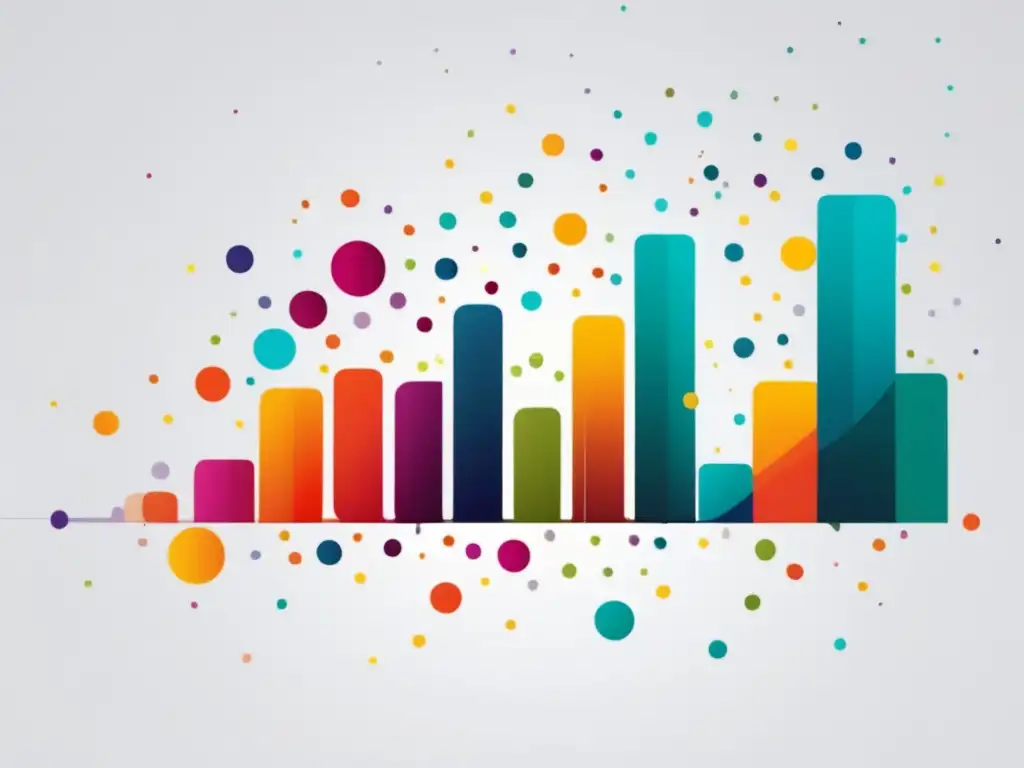 Gráfico de dispersión abstracto y minimalista con datos y análisis estadísticos en educación