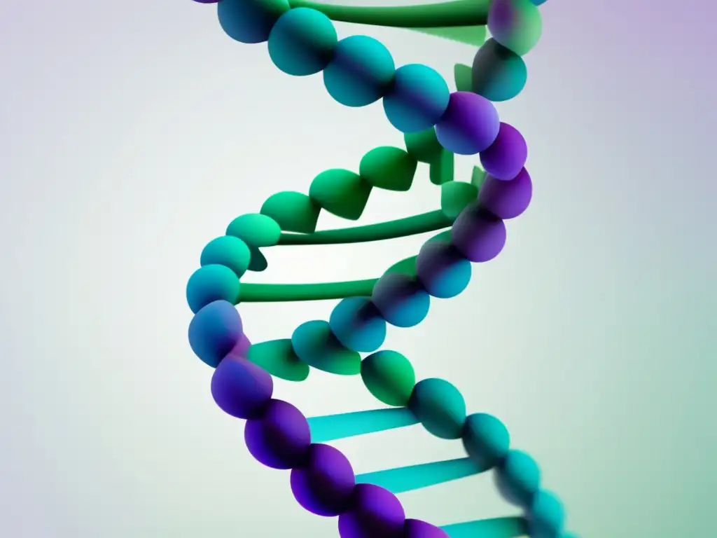Importancia ingeniería genética: estructura helicoidal ADN, detalles precisos, colores vibrantes, elegancia científica