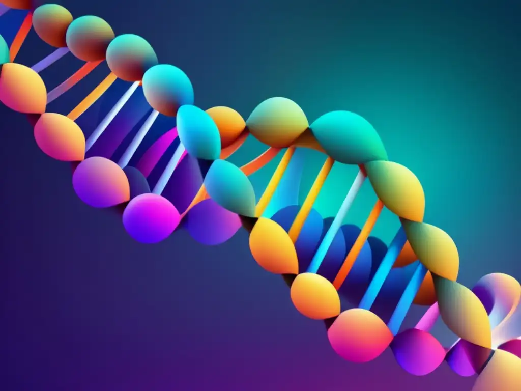 Potencialidades y riesgos de CRISPR: Imagen abstracta de una delicada doble hélice de ADN con colores vibrantes y formas abstractas