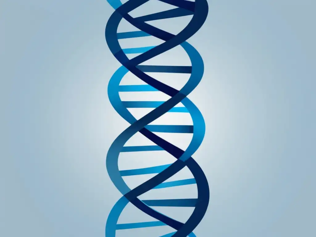 Ingeniería genética para colonización espacial: representación abstracta y elegante de una doble hélice de DNA en tonos azules