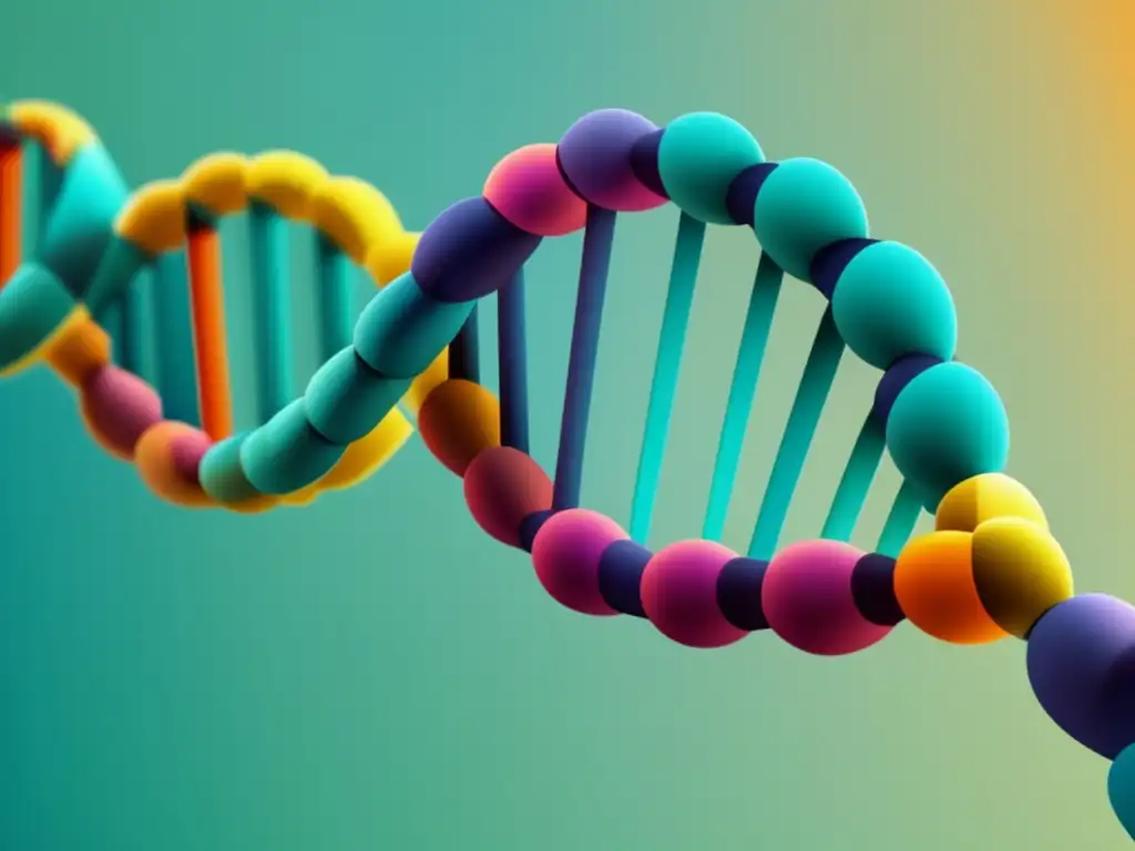 Importancia de la Farmacogenómica: Helice ADN de formas geométricas coloridas y conectadas, representando la relación genética y farmacogenómica