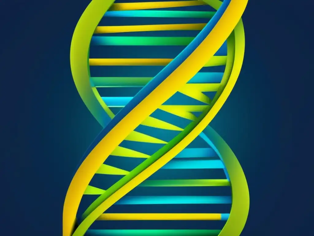 Imagen abstracta de una hélice de ADN en colores vibrantes, representando la modificación genética y las aplicaciones de CRISPR