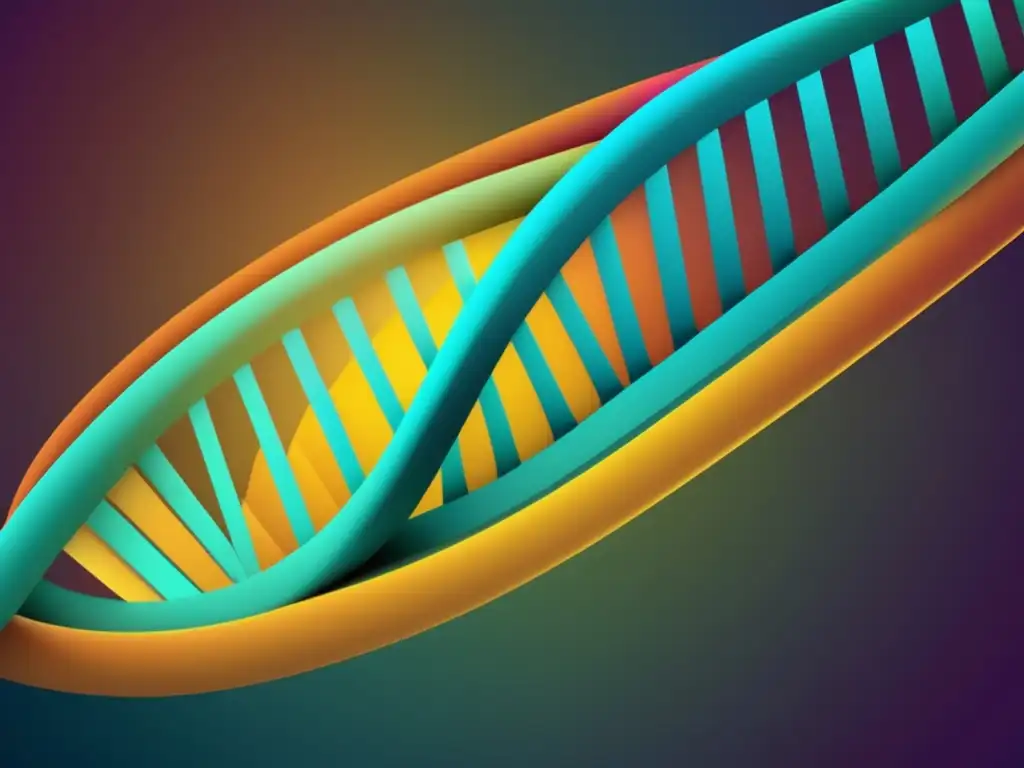 Importancia de la Biofísica en desarrollo biológico: una imagen abstracta y minimalista de una hélice de ADN entrelazada con patrones geométricos intrincados, que representa el papel crucial de la biofísica en desentrañar los misterios del desarrollo biológico