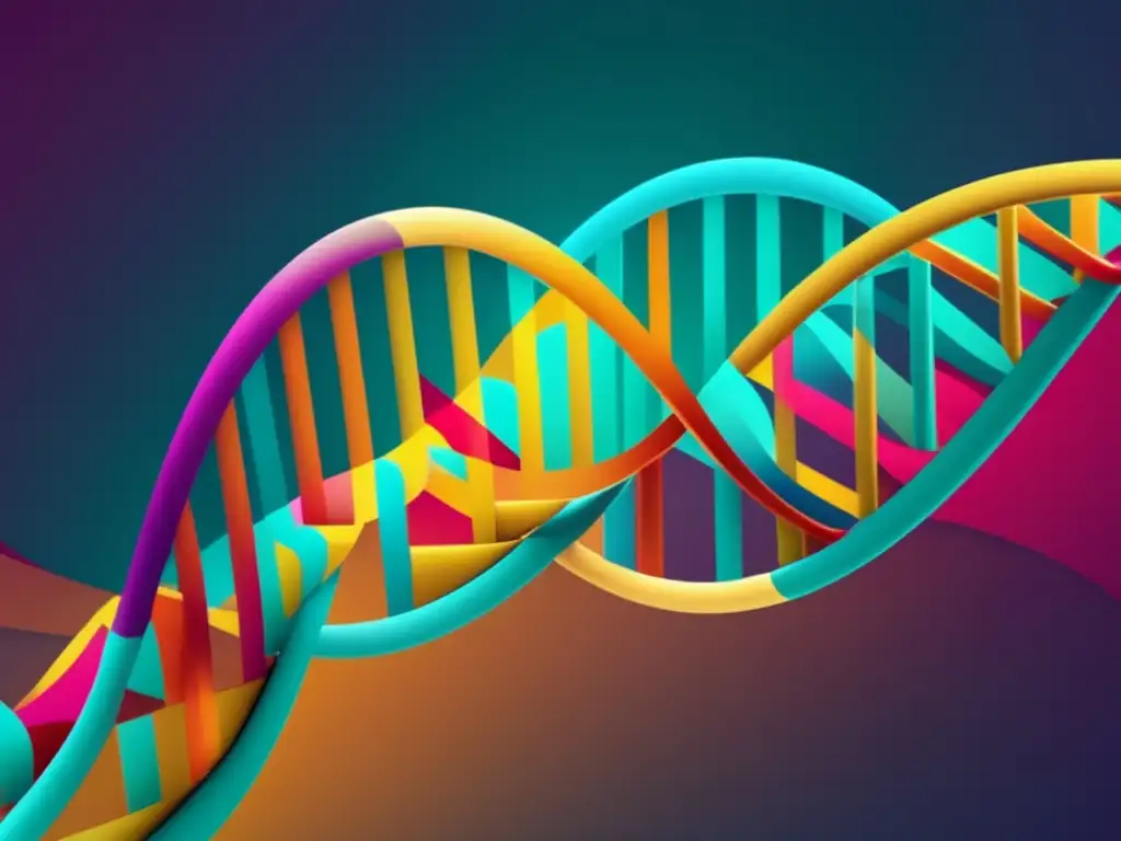 Mejores tratamientos alergias farmacogenética: imagen abstracta de ADN en colores vibrantes, simbolizando complejidad genética y unidad