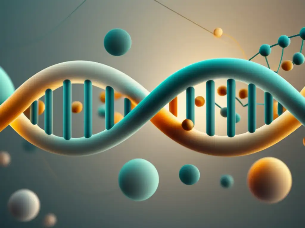 Imagen de ADN en alta resolución que muestra la estructura y conexión de la epigenética y medicina predictiva