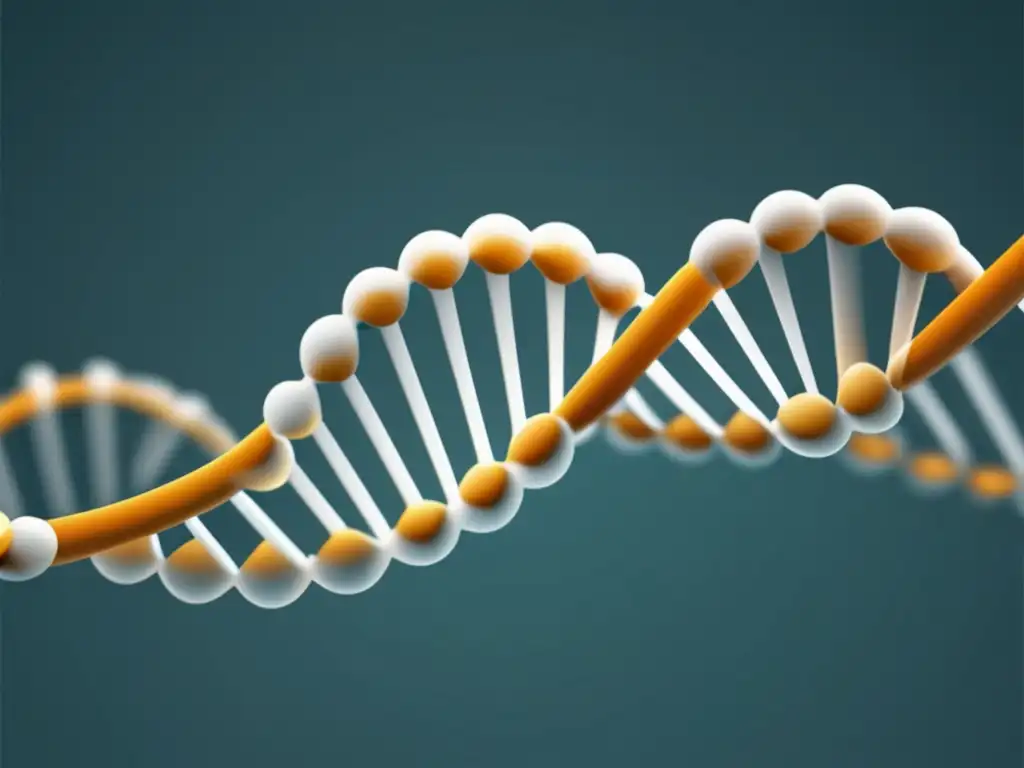 DNA helix con detalle, estilo minimalista y precisión, resalta dilema ético clonación humana