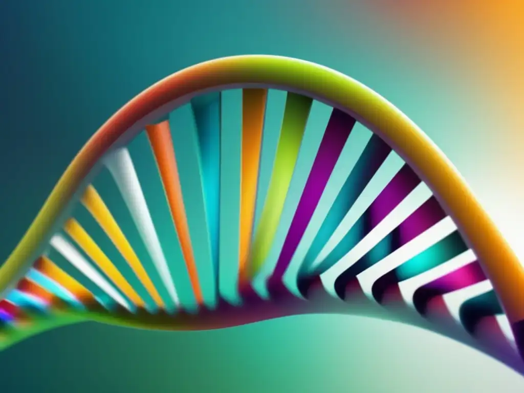 Concepto de epigenética y relevancia: DNA helix con colores vibrantes simbolizando su influencia ambiental