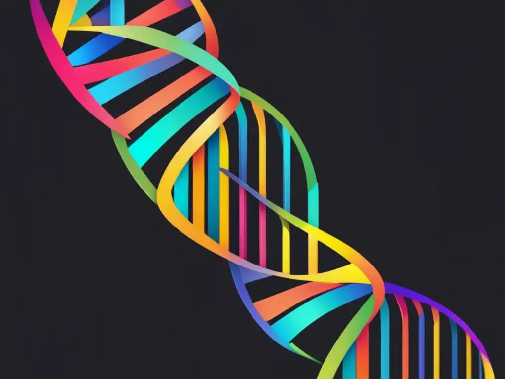 Importancia de la transcriptómica en genética: ADN abstracto con formas geométricas coloridas que representan la complejidad de la expresión génica