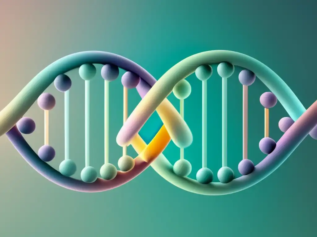 Estructura intrincada de la doble hélice del ADN, representando la belleza y complejidad de la biomedicina reproductiva