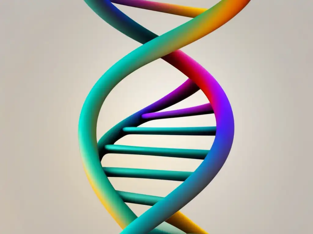 Helice de ADN colorida en 3D Imagen abstracta: ADN de colores vibrantes, ingeniería genética y medicina personalizada
