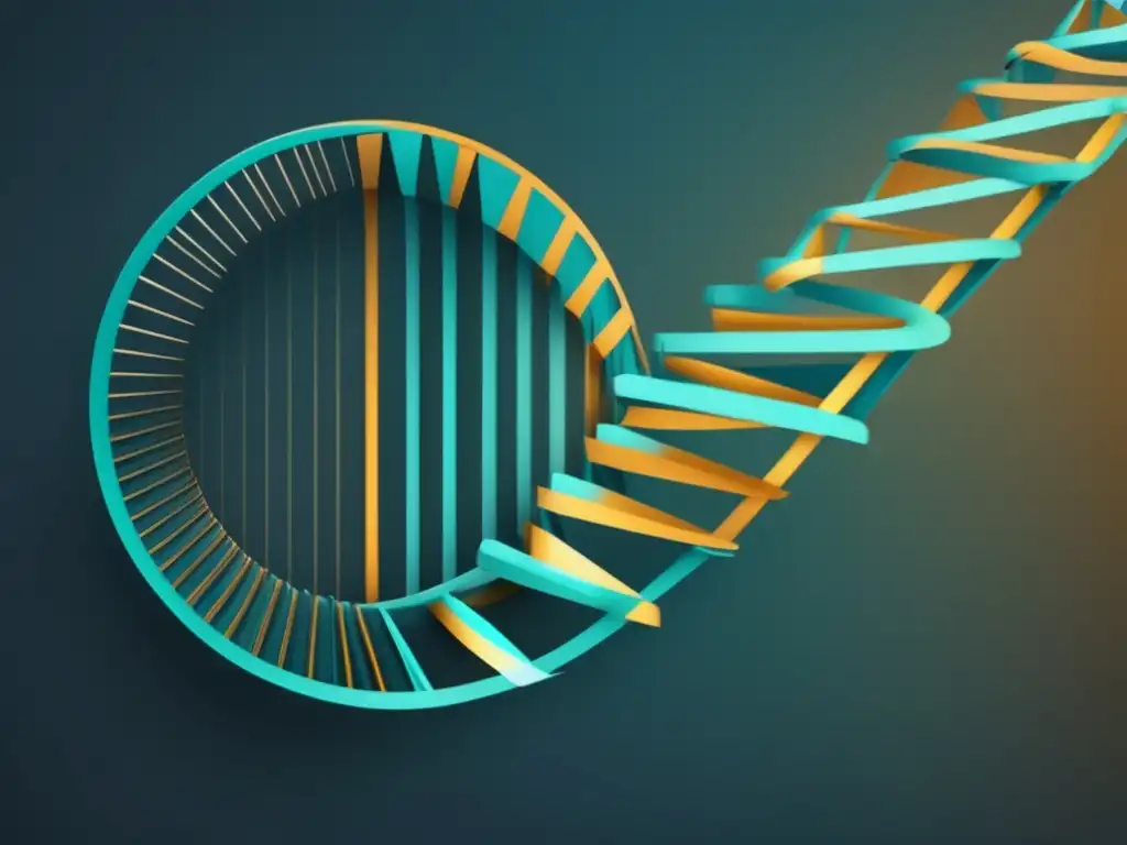 Ingeniería genética en animales: Desafíos y ética, imagen abstracta de alta resolución y estilo minimalista con una composición geométrica intrincada