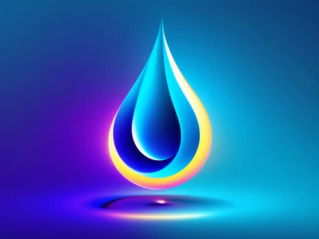 Imagen: Fondo azul vibrante, gota de agua con plasma - Plasma para el tratamiento de agua potable