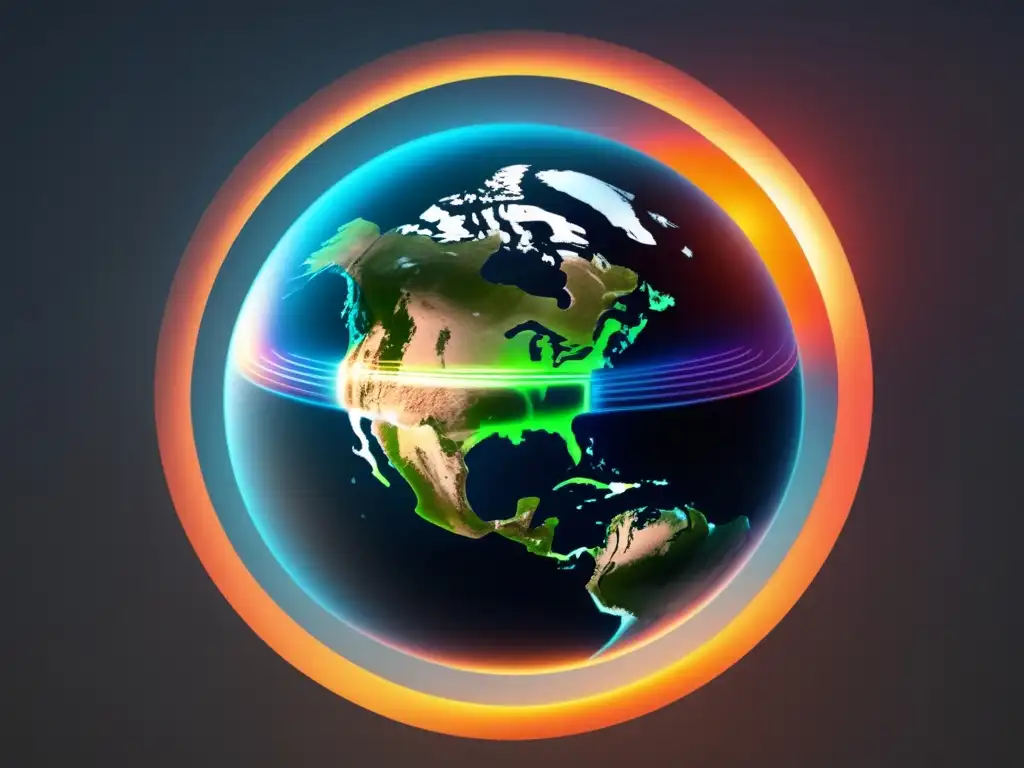 Impacto del cambio climático: imagen abstracta que captura la esencia del efecto invernadero y las emisiones de gases de efecto invernadero