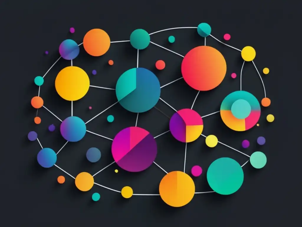 Importancia de los Fermiones en el universo: Representación abstracta y minimalista de fermiones en vibrante paleta de colores