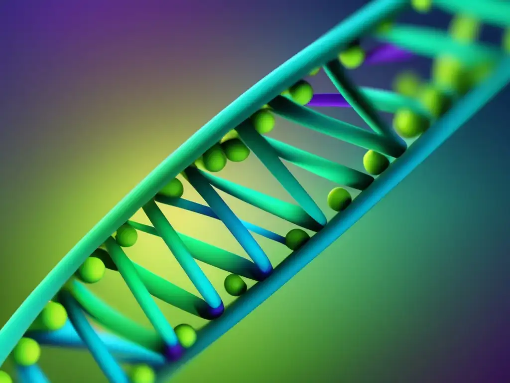 Importancia de la epigenética en el ADN: espiral de doble hélice con colores vibrantes