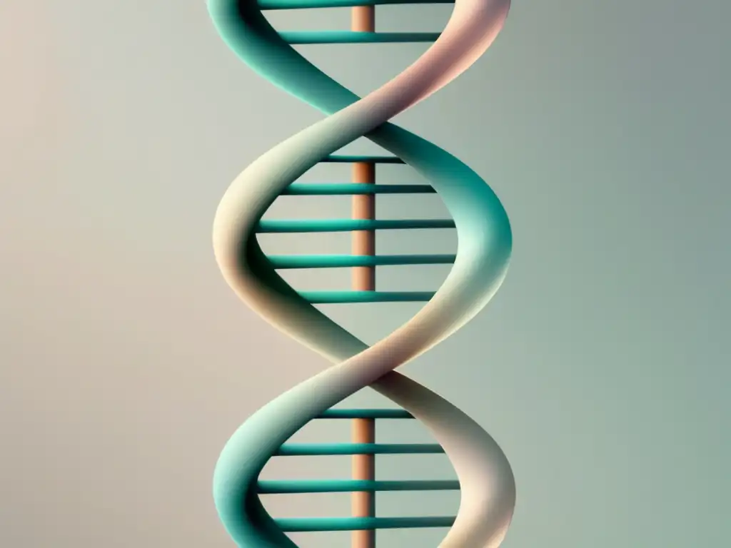 Imagen abstracta de una doble hélice de ADN con líneas delicadas y formas geométricas