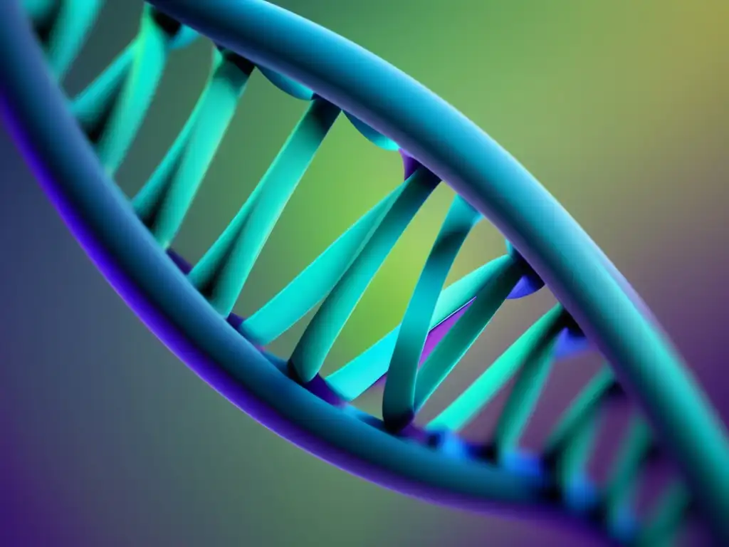 Importancia de la Biología Sintética en vacunas: Estructura de ADN abstracta y minimalista, con detalles y colores vibrantes