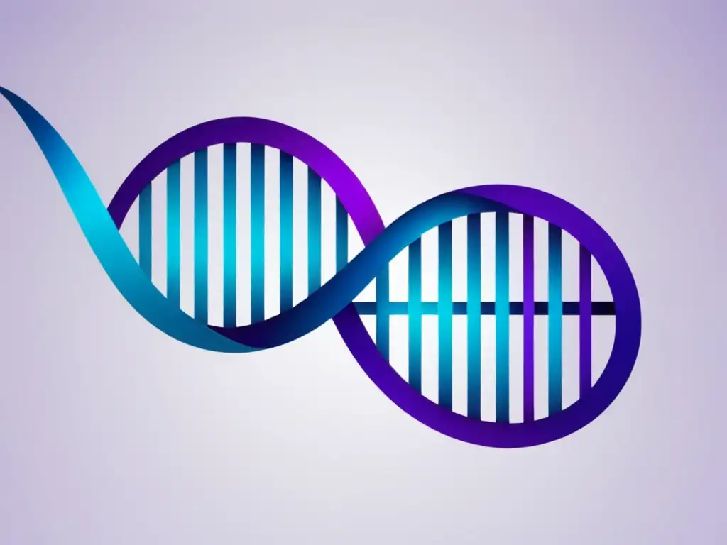 Imagen: Regulación ingeniería genética bioseguridad - ADN abstracto azul y morado en fondo blanco