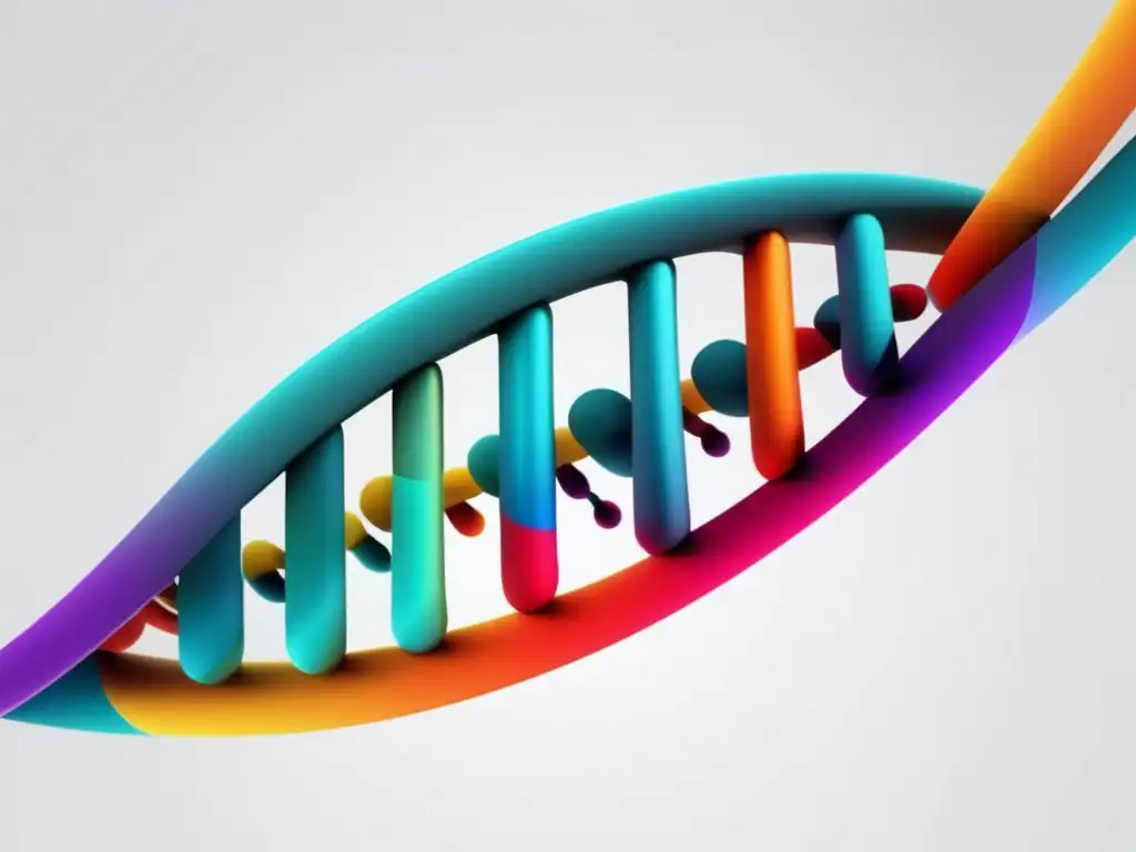 Epigenética y envejecimiento: ADN con marcadores epigenéticos en vibrantes colores