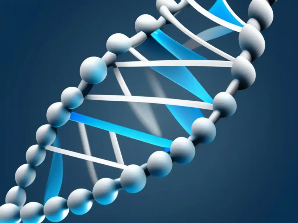 Imagen abstracta de una estructura de ADN en estilo futurista, resaltando la importancia de la epigenética en el cuerpo