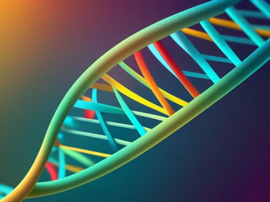 Farmacogenética en terapia hormonal reemplazo, imagen abstracta de ADN con colores representando variaciones genéticas