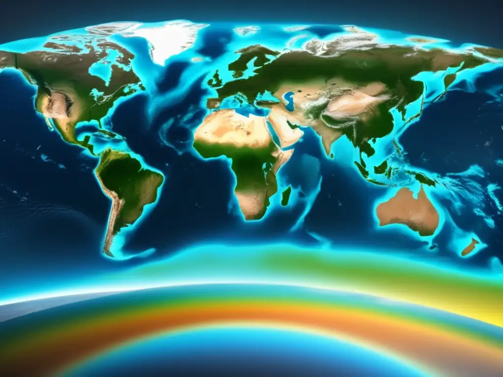 Zonas climáticas de la Tierra: Viaje desde trópicos hasta polos, imagen ultradetallada de 8k con representación abstracta