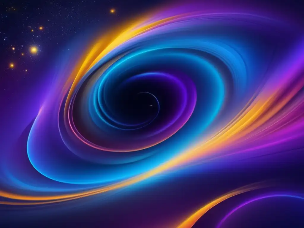 Teorías Cosmogónicas Universo Creación - Abstracto cósmico en 8k: danza celestial de colores vibrantes y estrellas fugaces