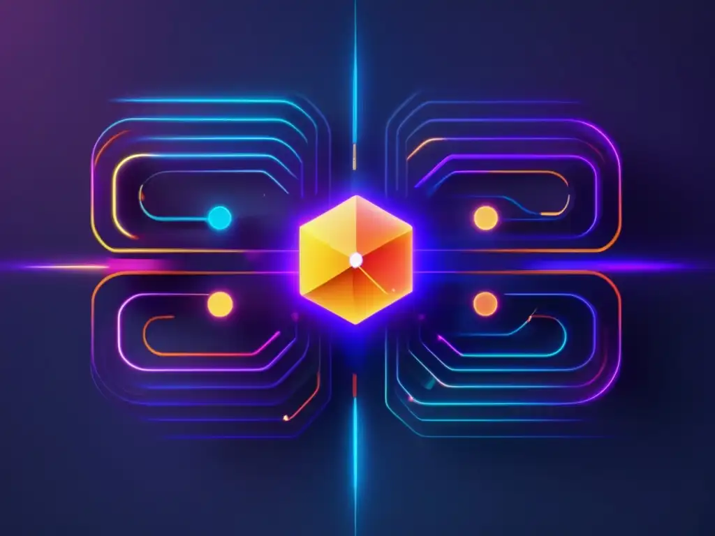 Criptografía cuántica: Abstracta y vibrante Criptografía cuántica para educación: Imagen ultradetallada de 8k con representación minimalista y abstracta