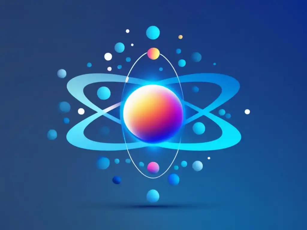 Superposición cuántica: esfera translúcida con partículas coloridas Superposición cuántica: Importancia en computación