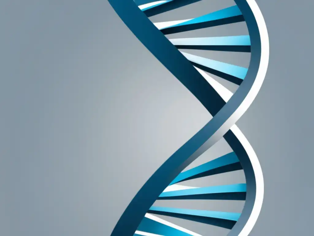 Importancia ingeniería genética: ADN azul y blanco en imagen minimalista simboliza complejidad y precisión científica