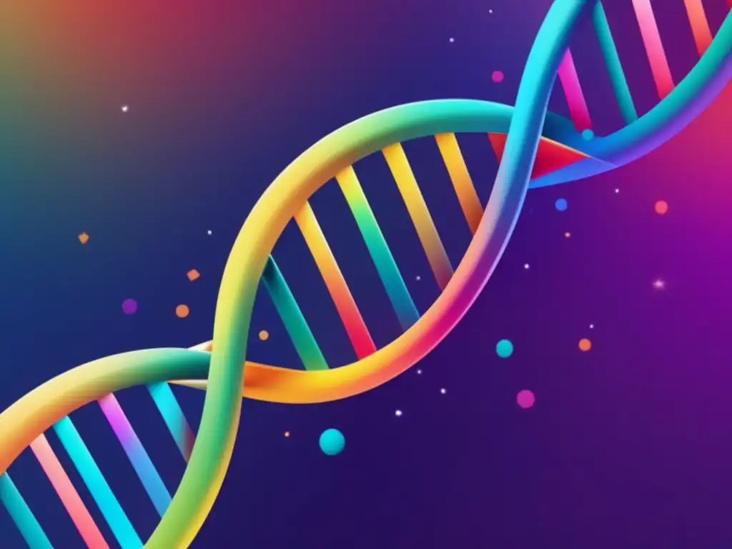 Estructura de ADN con formas geométricas coloridas Imagen abstracta: Terapias génicas en biomedicina