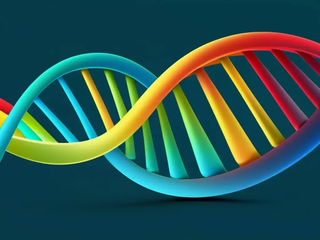 Importancia Bioinformática en enfermedades genéticas: imagen abstracta de doble hélice de ADN en colores vibrantes y formas geométricas