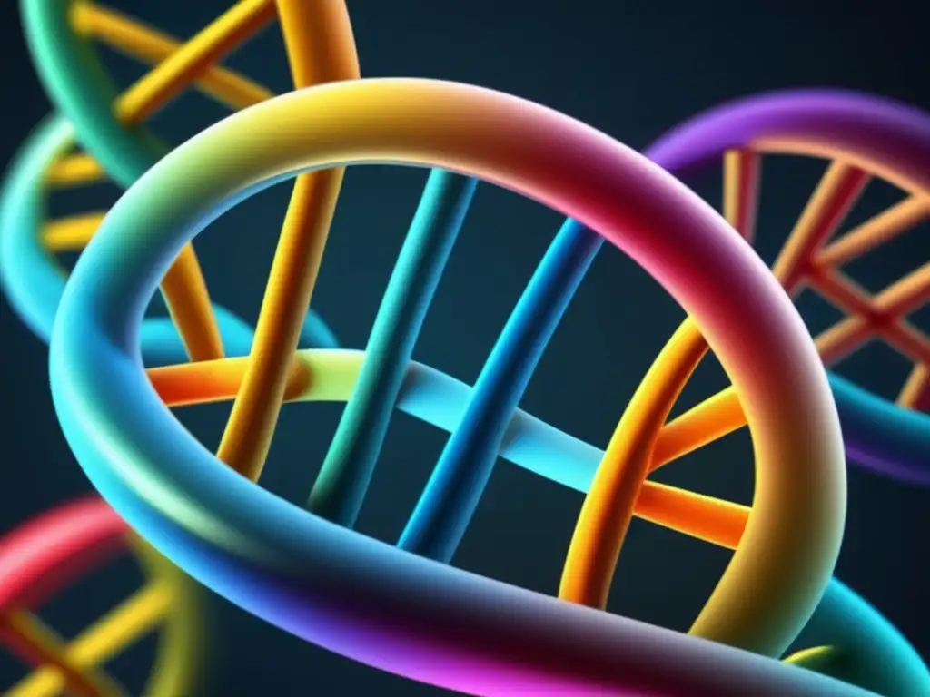 Imagen en 8k de la estructura de doble hélice del ADN, demostrando la Bioinformática en la era postgenómica