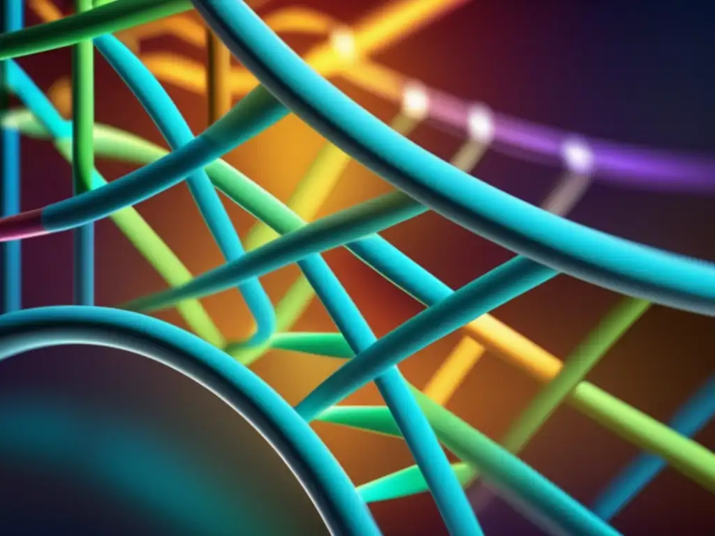 Fundamentos de la biomedicina y aplicaciones: Estructura colorida y compleja de ADN, destacando su elegancia y complejidad