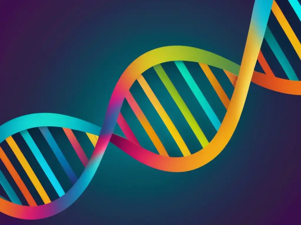 DNA doble hélice con colores vibrantes representa la complejidad de la epigenética en educación científica