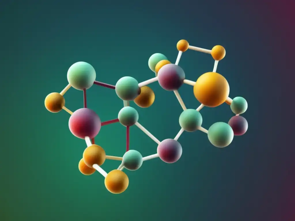 Química orgánica en fotografía: estructura química abstracta y vibrante