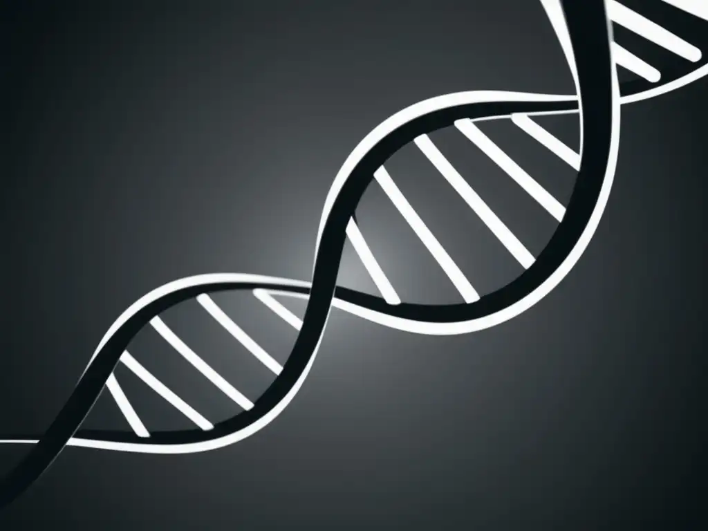 Importancia de la ingeniería genética: imagen minimalista que representa el concepto con una elegante hélice de ADN