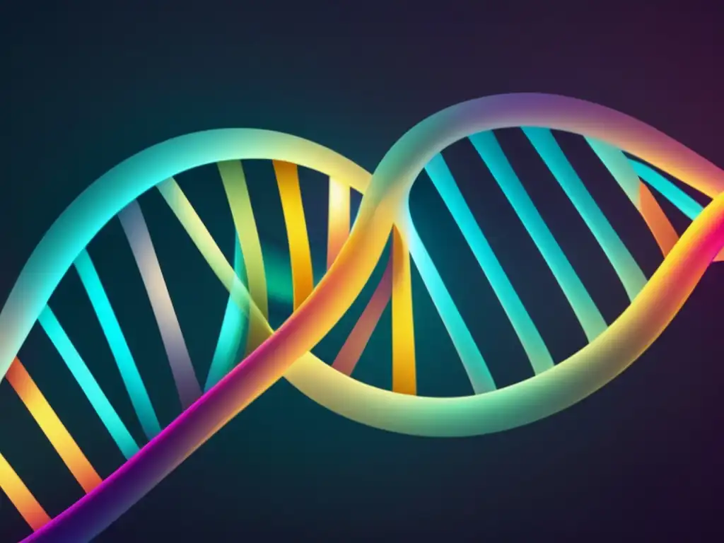 Genética del sueño: factores hereditarios en imagen abstracta de ADN con patrones coloridos