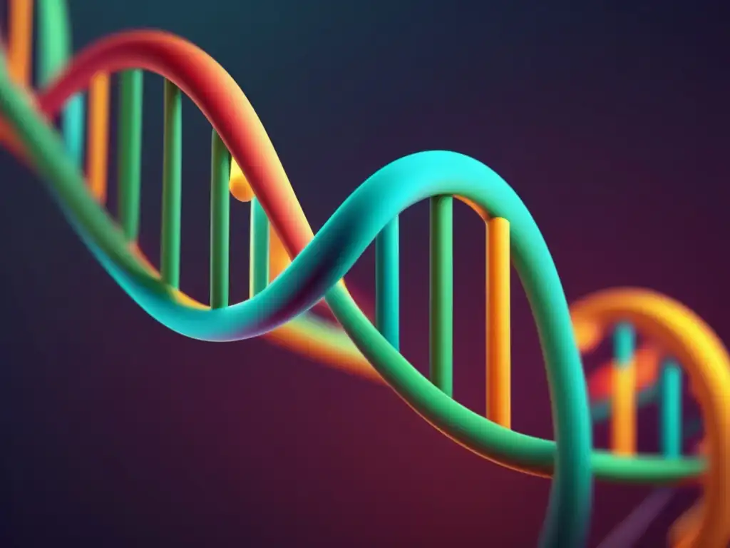 Imagen 8k de ADN en estilo minimalista, resalta el concepto de epigenética y relevancia