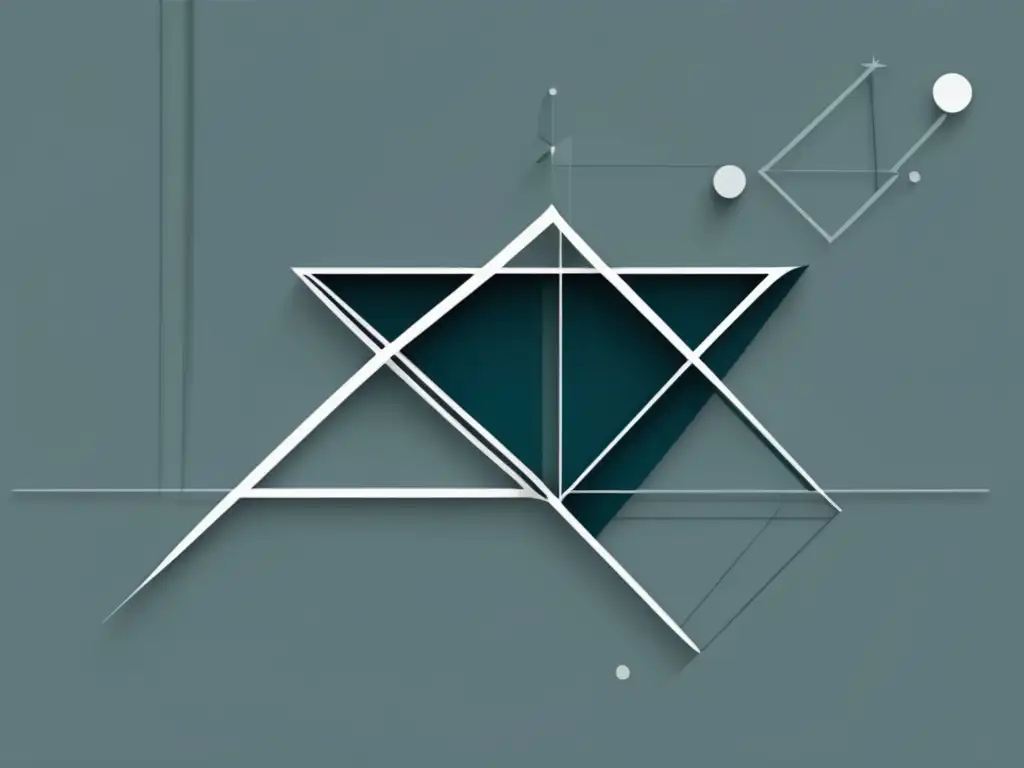 Importancia Geometría Euclidiana en el siglo XXI: Imagen minimalista y abstracta que representa conceptos geométricos con formas y líneas entrelazadas