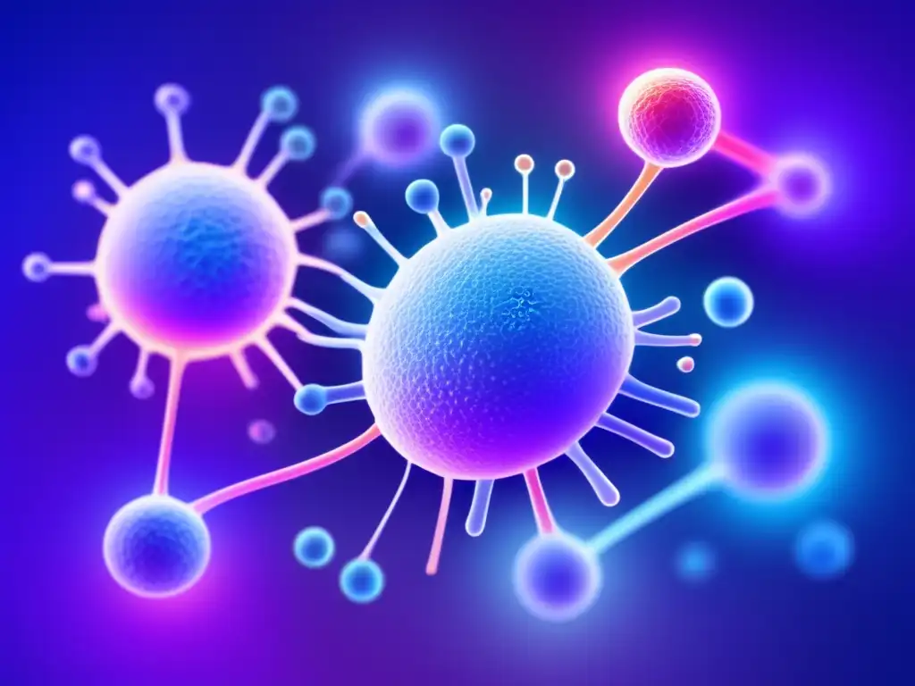 Importancia del sistema inmunológico explicada: imagen detallada y artística del sistema inmunológico en 8k, con células y anticuerpos