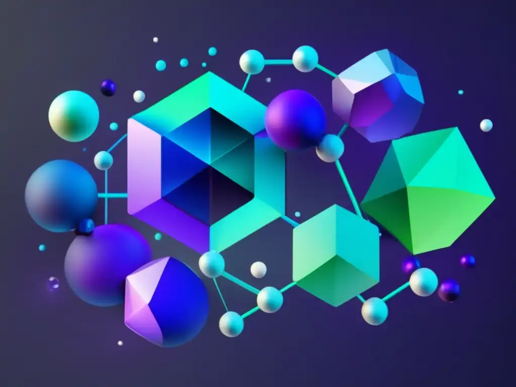 Importancia de la química inorgánica en la tecnología: imagen abstracta con formas geométricas y una esfera luminosa