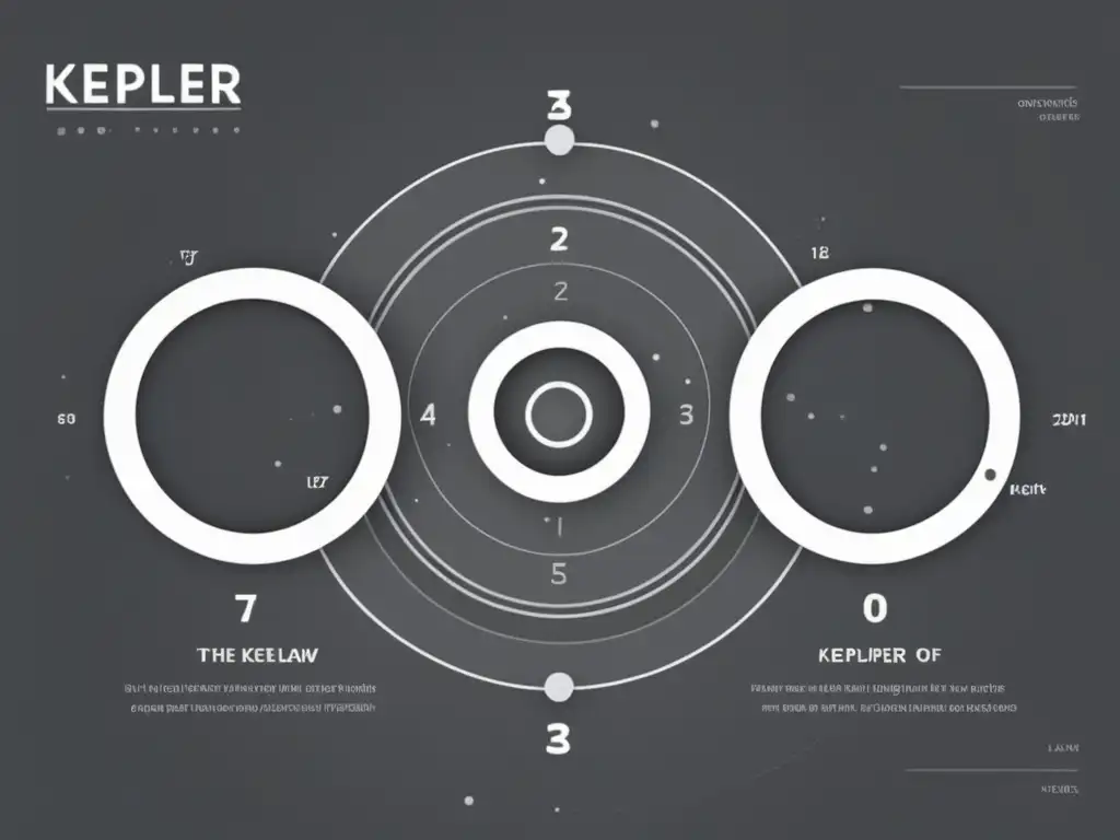 Leyes de Kepler: Movimientos Planetarios en imagen abstracta minimalista con círculos y líneas